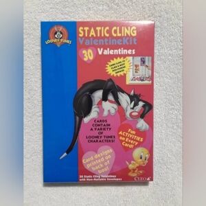 Vintage Looney tunes static cling valentine greetings cards kit